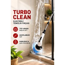 ENCO Turbo Clean Elektrikli Temizlik Fırçası 7 Başlıklı Kablosuz Şarjlı Döner Fırça