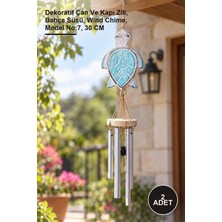 Yenilig 2 Adet Ahşap Üstlü Metal Çan – Dekoratif Çan ve Kapı Zili, Bahçe Süsü, Wind Chime, Model No:7, 30 cm