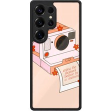 BG AKSESUAR Samsung Galaxy S25 Ultra Uyumlu Analog Desenli Kamera Korumalı Darbelere Dayanıklı Kılıf