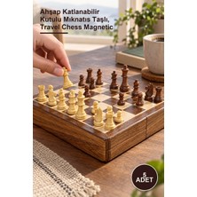 Yenilig 5 Adet Satranç Seti – Ahşap Katlanabilir Kutulu Mıknatıs Taşlı, Travel Chess Magnetic