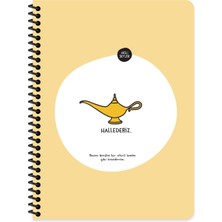 Hisli Şeyler Kareli Spiralli Stickerli Defter Hallederiz 16,5X22,5