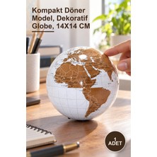 Yenilig 1 Adet Masa Üstü Dönen Dünya Küre – Kompakt Döner Model, Dekoratif Globe, 14X14 cm