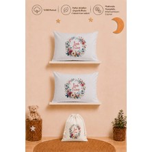 Pia Baby Isimli Kız Bebek Hediye Seti 2 Adet 35X45 %100 Pamuk Yastık Kılıfı ve Ham Bez Kıyafet Kesesi