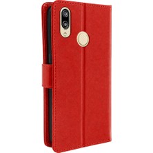 ENCO Huawei Y7 2019 Trend S Plus Kapaklı Telefon Kılıf - Kırmızı