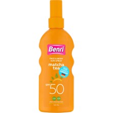 5 Adet Benri Matcha Içerikli SPF50 Güneş Spreyi 150 ml