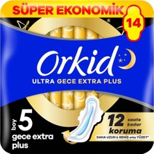 2 Adet Orkid Ultra Ekstra Dörtlü Paket Gece Ekstra Plus 14'lü