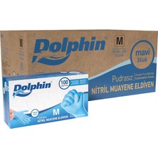 3 Adet Dolphin Nitril Eldiven Medium Mavi 100'LÜ