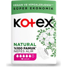 3 Adet Kotex Natural Hijyenik Ped Ultra, Uzun 16'lı