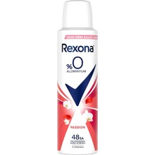2 Adet Rexona Kadın Sprey Deodorant %0 Alüminyum Passion 150 ml