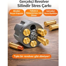 Adrota - Revolver Stres Çarkı- Birebir Gerçekçi Hareketli 3D Baskı - 6 Adet Mermi Hediye