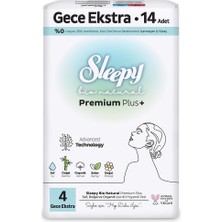 3 Adet Sleepy Bio Natural Premium Plus+ (Boy 4) Süper Eco Gece Ekstra Hijyenik Ped 14'lü