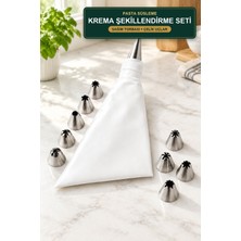 Viracasa Krema Şekillendirme Seti Sağım Torbası ve Çelik Uçlar Pasta Cupcake Süsleme Seti