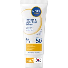 4 Adet Nivea Sun Serum SPF50+ Protect And Light Feel 90 ml