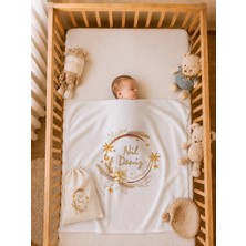 Pia Baby Isim Baskılı Kız Bebek Battaniyesi %100 Pamuk Çift Kat Penye 80X80 cm Ham Bez Kıyafet Kesesi Yenidoğan Hediyesi