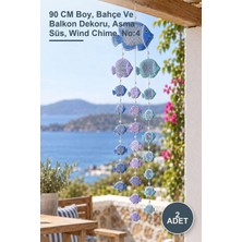 Yenilig 2 Adet Balıklı Asmalı Rüzgar Çanı – 90 cm Boy, Bahçe ve Balkon Dekoru, Asma Süs, Wind Chime, No:4