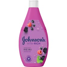 4 Adet Johnson's Vita-Rich Duş Jeli Ahududu Özlü, Yenileyici 400 ml