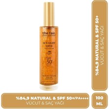 3 Adet The Fair. Sun Light Shine SPF50/PA Parıltılı Güneş Koruyucu Vücut ve Saç Yağı 100 ml