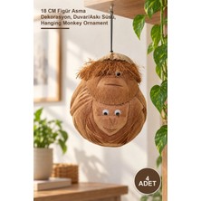 Yenilig 4 Adet Asmalı Maymun No 3 – 18 cm Figür Asma Dekorasyon, Duvar/askı Süsü, Hanging Monkey Ornament