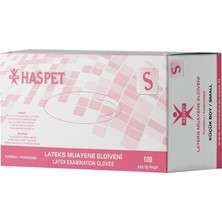 5 Adet Has-Pet Lateks Pudralı Eldiven  S 100'LÜ Paket