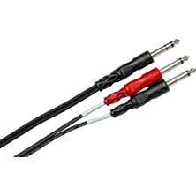 Hosa 1/4 Inç Trs (M) - Dual 1/4 Inç Ts (M) Insert Kablo 1 M (STP-201)