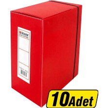 3 Adet Üçgen Arşivleme Kutusu 22 x 31 x 13 cm Kırmızı 10'lu Paket