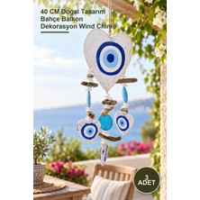 Yenilig 3 Adet Ahşap Rüzgar Çanı – 40 cm Doğal Tasarım Bahçe Balkon Dekorasyon Wind Chime