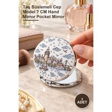 Yenilig 1 Adet Yöresel Taşlı El Aynası – Taş Süslemeli Cep Model 7 cm Hand Mirror Pocket Mirror