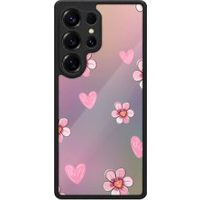 BG AKSESUAR Samsung Galaxy S25 Ultra Uyumlu Çiçekkalp Desenli Kamera Korumalı Darbelere Dayanıklı Kılıf