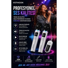 ENCO Kablosuz Karaoke Çift Mikrofon 6.5 mm Sahne Parti Düğün Aktivite Amfi Hoparlör