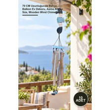 Yenilig 10 Adet Ahşap Rüzgar Çanı – 70 cm Uzunluğunda Bahçe Balkon Ev Dekoru, Asma Ahşap Süs, Wooden Wind Chime No:1