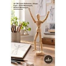 Yenilig 5 Adet Ahşap Eskiz Manken – 30 cm Çizim Referansı, Ahşap Figür, Artist Mannequin, Sketch Mannequin