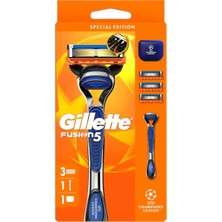 3 Adet Gilette Uefa Champions League Special Edition Fusion5 Erkekler Için Tıraş Makinesi 1 Adet