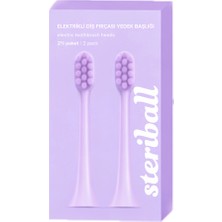 Steriball Electric Toothbrush Head 2 Pcs Elektrikli Diş Fırçası Başlığı 2 Adet Lila