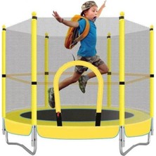 Leyaton Trambolin Fileli Korumalı 152 cm Kolay Kurulum Sarı Tek Ebat