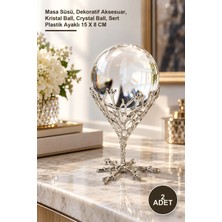Yenilig 2 Adet Dekoratif Kristal Küre – Masa Süsü, Dekoratif Aksesuar, Kristal Ball, Crystal Ball, Sert Plastik Ayaklı 15 x 8 cm
