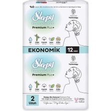 2 Adet Sleepy Bio Natural Premium Plus+ (Boy 2) Eco Uzun Hijyenik Ped 12'li