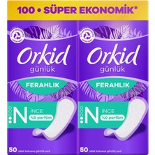 5 Adet Orkid Yaprak Günlük Ped Normal Süper Ekonomik Paket 100'LÜ