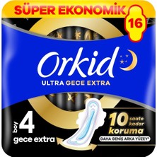 3 Adet Orkid Ultra Ekstra Dörtlü Paket Gece Ekstra 16'lı