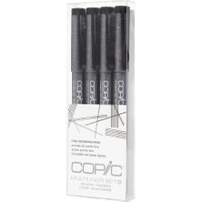 Copic Işaretleyiciler Çok Katmanlı Ince Pigment Esaslı Mürekkep, 4 Parça Set