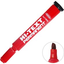 4 Adet Hi-Text 830 C Permanent Marker Koli Kalemi Kesik Uç Kırmızı