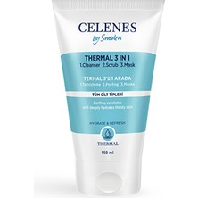 Celenes By Sweden 3 Adet Celenes Thermal 3'ü 1 Arada Yıkama Peeling Maske 150 ml