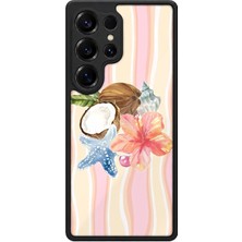 BG AKSESUAR Samsung Galaxy S25 Ultra Uyumlu Hindistancevizi Desenli Kamera Korumalı Darbelere Dayanıklı Kılıf