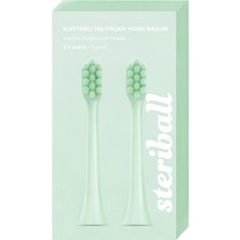 3 Adet Steriball Electric Toothbrush Head 2 Pcs Elektrikli Diş Fırçası Başlığı 2 Adet Yeşil