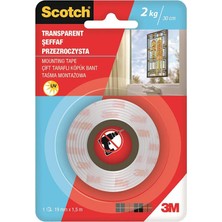 2 Adet 3m 4004 Scotch Şeffaf Çift Taraflı Köpük Bant 19 mm x 1,5 M