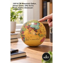 Yenilig 5 Adet Masa Üstü Dönen Dünya Küre – 14X14 cm Masaüstü Dekor, Döner Globe, Ofis ve Ev Süsü, Eğitim Aksesuarı