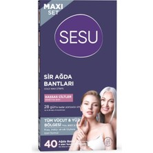 5 Adet Sesu Vücut Ağda Bandı Hassas Ciltler Maxi Set 40'lı
