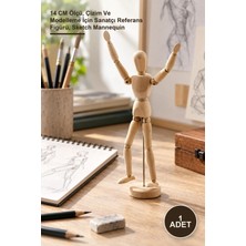 Yenilig 1 Adet Ahşap Eskiz Manken – 14 cm Ölçü, Çizim ve Modelleme Için Sanatçı Referans Figürü, Sketch Mannequin