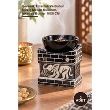 Yenilig 2 Adet Seramik Buhurdanlık – Seramik Tütsülük ve Buhur Için Iç Mekan Kullanım, Incense Burner 10X8 cm