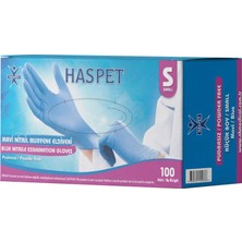 5 Adet Has-Pet Nitril Eldiven Mavi S 100'LÜ Paket