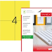 2 Adet Tanex TW-2004 Sarı Lazer Etiket 99,1 mm x 139 mm